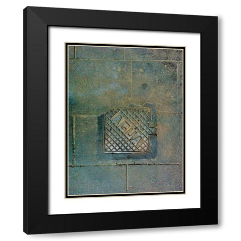 Agua Black Modern Wood Framed Art Print with Double Matting by Grayscale