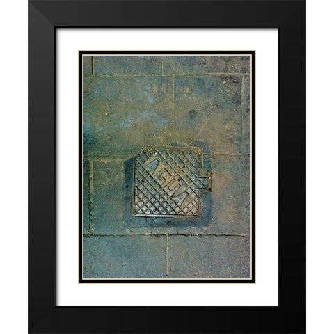 Agua Black Modern Wood Framed Art Print with Double Matting by Grayscale