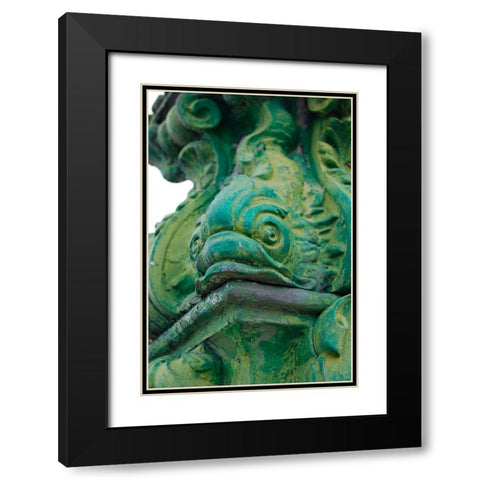 Fish Head II Black Modern Wood Framed Art Print with Double Matting by Grayscale