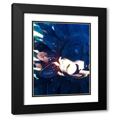 Sun Face Black Modern Wood Framed Art Print with Double Matting by Grayscale