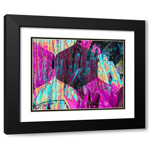 Hexaflora2 Black Modern Wood Framed Art Print with Double Matting by Tenoever, William