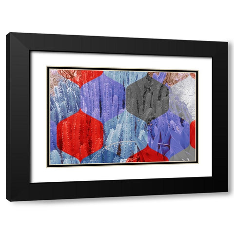 Hexaflora3 Black Modern Wood Framed Art Print with Double Matting by Tenoever, William