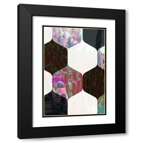 Hexaflora4 Black Modern Wood Framed Art Print with Double Matting by Tenoever, William