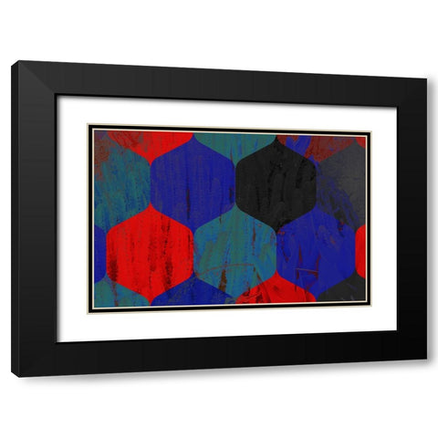 Hexaflora5 Black Modern Wood Framed Art Print with Double Matting by Tenoever, William