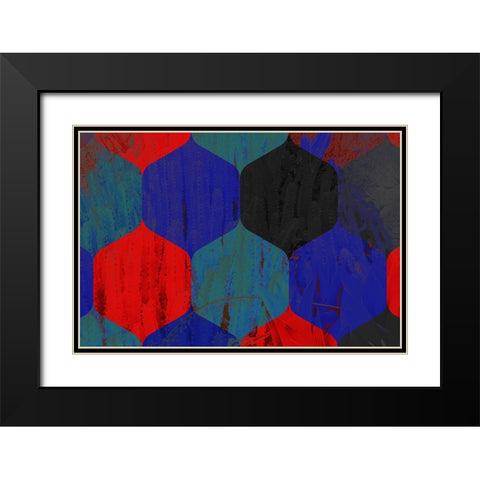 Hexaflora5 Black Modern Wood Framed Art Print with Double Matting by Tenoever, William
