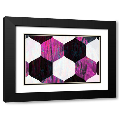 Hexaflora6 Black Modern Wood Framed Art Print with Double Matting by Tenoever, William
