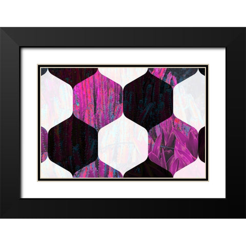 Hexaflora6 Black Modern Wood Framed Art Print with Double Matting by Tenoever, William