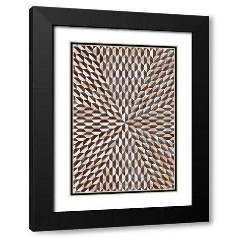 Cross Pattern 1 Black Modern Wood Framed Art Print with Double Matting by Tenoever, William