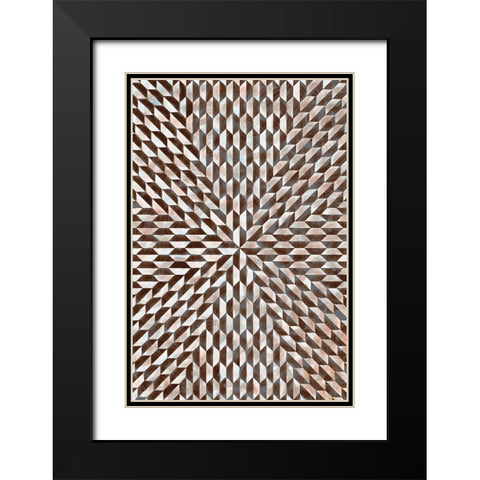 Cross Pattern 1 Black Modern Wood Framed Art Print with Double Matting by Tenoever, William