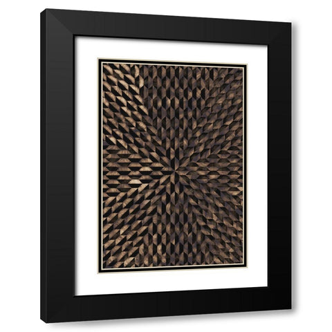 Cross Pattern 2 Black Modern Wood Framed Art Print with Double Matting by Tenoever, William