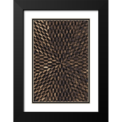 Cross Pattern 2 Black Modern Wood Framed Art Print with Double Matting by Tenoever, William