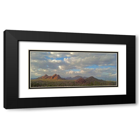Popago Mountains Black Modern Wood Framed Art Print with Double Matting by Popcorn