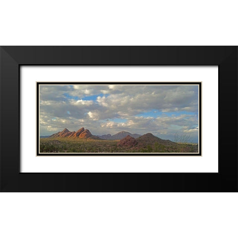 Popago Mountains Black Modern Wood Framed Art Print with Double Matting by Popcorn