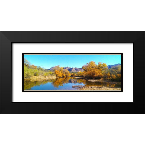 Salt RIver in Fall I Black Modern Wood Framed Art Print with Double Matting by Tenoever, William
