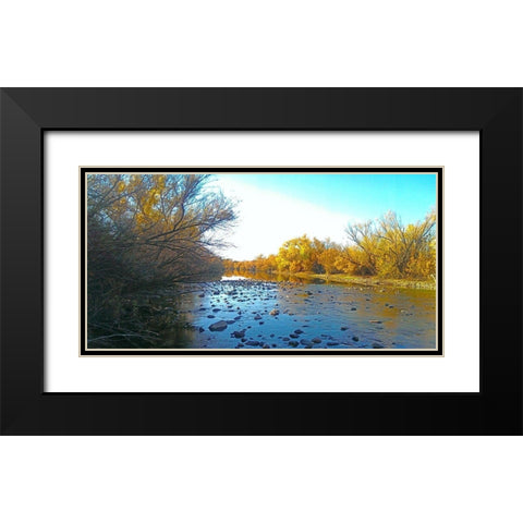 Salt RIver in Fall II Black Modern Wood Framed Art Print with Double Matting by Tenoever, William
