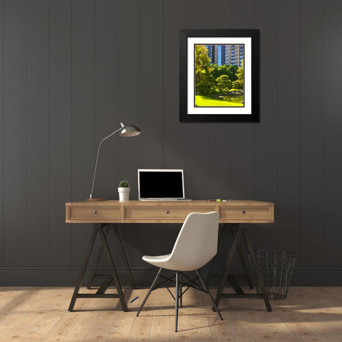 Japanese Friendship Garden II Black Modern Wood Framed Art Print with Double Matting by Tenoever, William