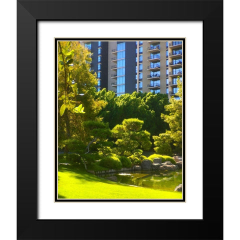 Japanese Friendship Garden II Black Modern Wood Framed Art Print with Double Matting by Tenoever, William