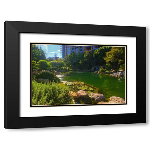 Japanese Friendship Garden IV Black Modern Wood Framed Art Print with Double Matting by Tenoever, William