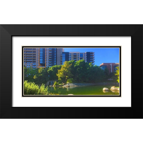 Japanese Friendship Garden V Black Modern Wood Framed Art Print with Double Matting by Tenoever, William