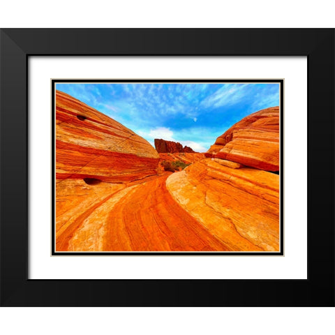 ValleyOfFire:Gibraltar Black Modern Wood Framed Art Print with Double Matting by Tenoever, William