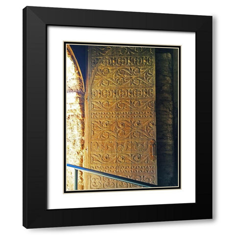 Mission Tumacacori II Black Modern Wood Framed Art Print with Double Matting by Popcorn