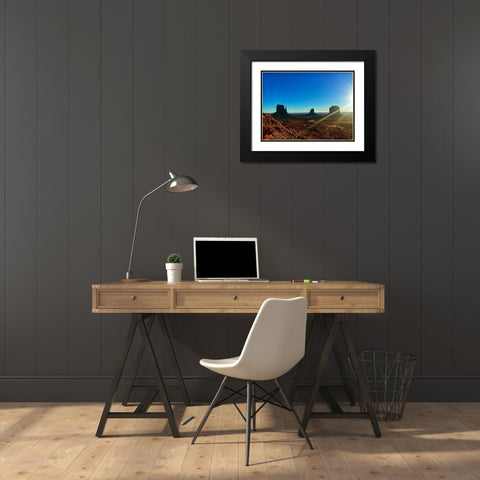 Monument Valley I Black Modern Wood Framed Art Print with Double Matting by Popcorn