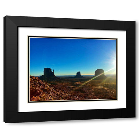 Monument Valley I Black Modern Wood Framed Art Print with Double Matting by Popcorn