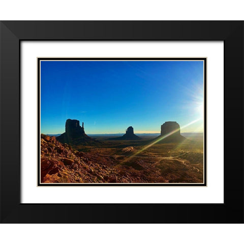 Monument Valley I Black Modern Wood Framed Art Print with Double Matting by Popcorn