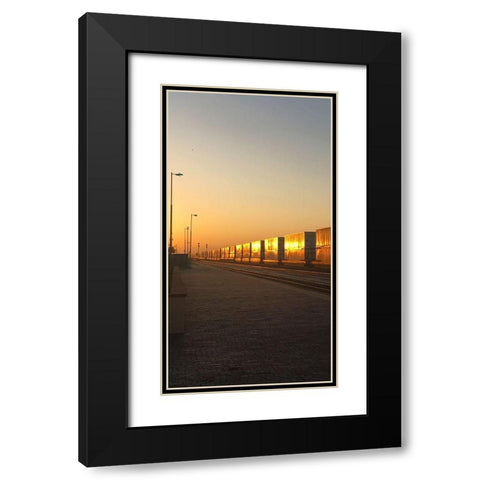 Winslow: La Posada Hotel Black Modern Wood Framed Art Print with Double Matting by Popcorn