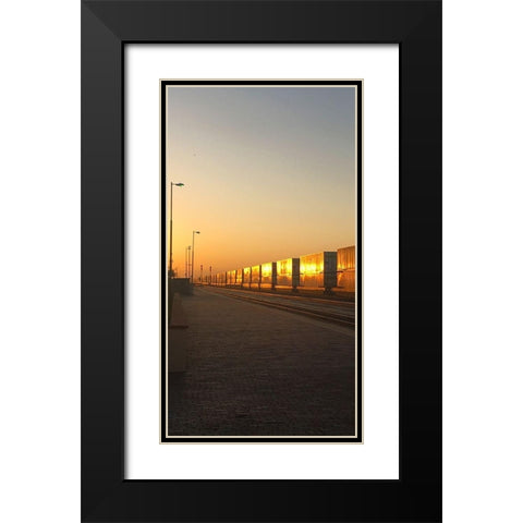 Winslow: La Posada Hotel Black Modern Wood Framed Art Print with Double Matting by Popcorn