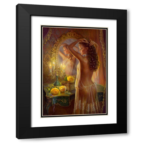 Expectation Black Modern Wood Framed Art Print with Double Matting by Dandorf, Olga