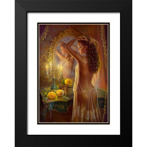 Expectation Black Modern Wood Framed Art Print with Double Matting by Dandorf, Olga