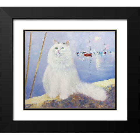 White Nights Black Modern Wood Framed Art Print with Double Matting by Kotinova, Galina