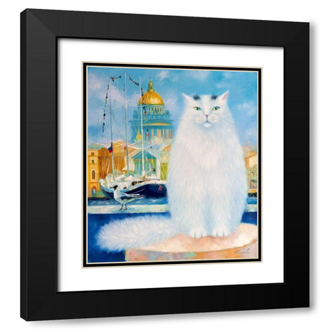 Petersburg morning Black Modern Wood Framed Art Print with Double Matting by Kotinova, Galina