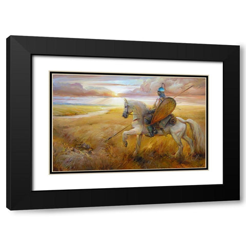 Field Black Modern Wood Framed Art Print with Double Matting by Romanov, Roman
