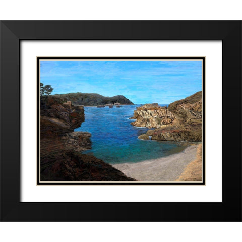Coastal Inlet II Black Modern Wood Framed Art Print with Double Matting by Tienhaara, Michael