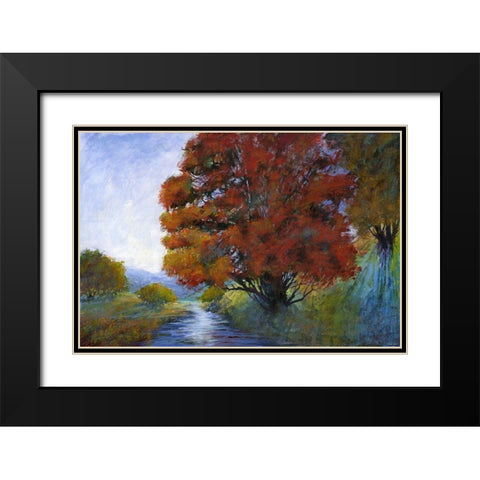 Faraway Brook I Black Modern Wood Framed Art Print with Double Matting by Tienhaara, Michael