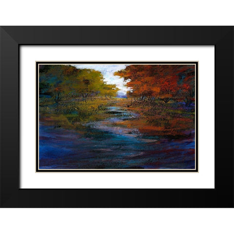 Serene Journey I Black Modern Wood Framed Art Print with Double Matting by Tienhaara, Michael