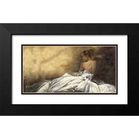 Eleganza in bianco Black Modern Wood Framed Art Print with Double Matting by Bassetti, Andrea