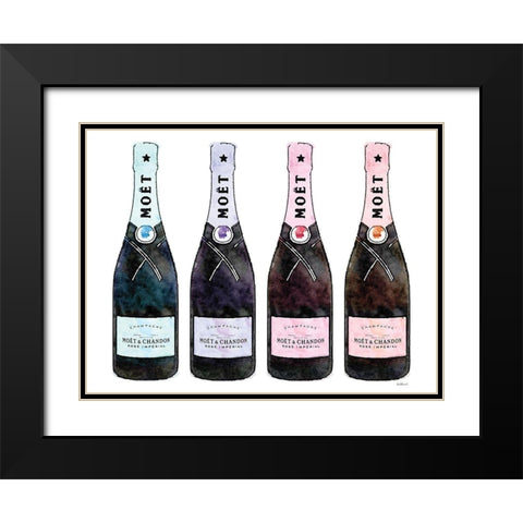 Champange 4 Soft Rainbow Black Modern Wood Framed Art Print with Double Matting by Greenwood, Amanda