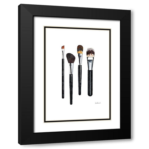 Brushes Black Modern Wood Framed Art Print with Double Matting by Greenwood, Amanda