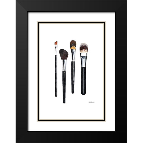 Brushes Black Modern Wood Framed Art Print with Double Matting by Greenwood, Amanda