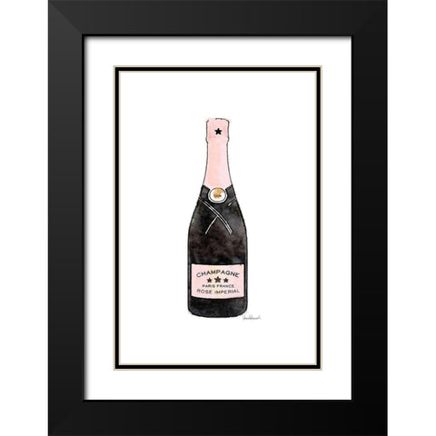 Pink Champange Black Modern Wood Framed Art Print with Double Matting by Amanda Greenwood