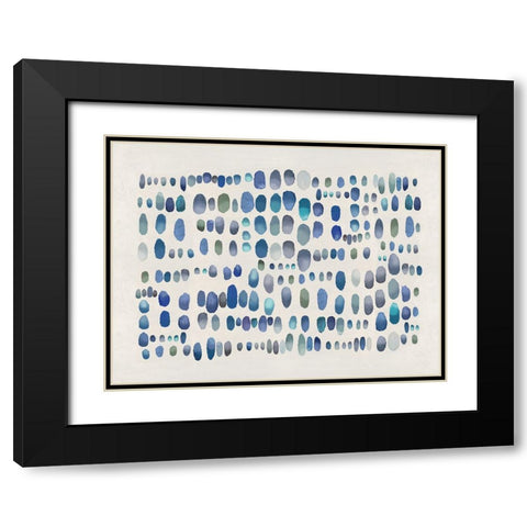 Playful Blue and Green III Black Modern Wood Framed Art Print with Double Matting by Perry, Angela