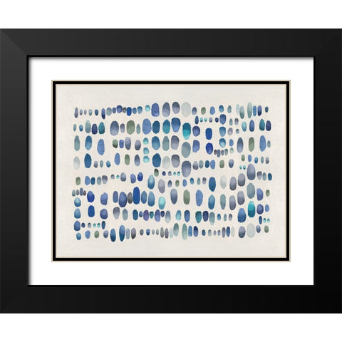 Playful Blue and Green III Black Modern Wood Framed Art Print with Double Matting by Perry, Angela
