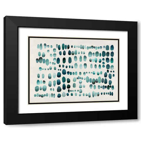 Playful Teal III Black Modern Wood Framed Art Print with Double Matting by Perry, Angela