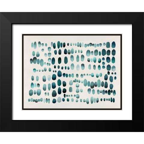 Playful Teal III Black Modern Wood Framed Art Print with Double Matting by Perry, Angela