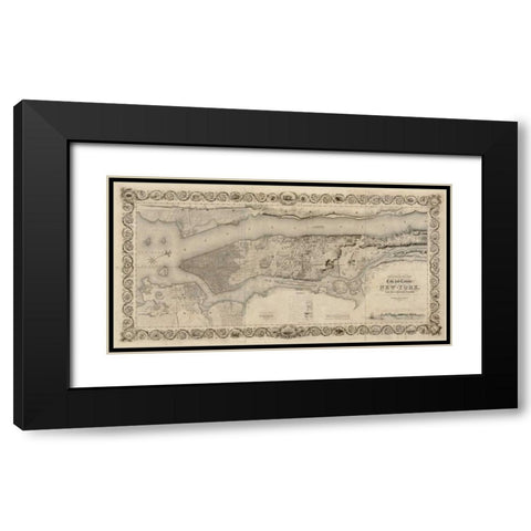 City and Country of New York 1 Black Modern Wood Framed Art Print with Double Matting by Stiles, S.