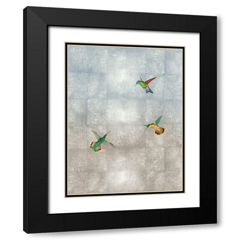 Hummingbirds II Black Modern Wood Framed Art Print with Double Matting by Blake, Madeline