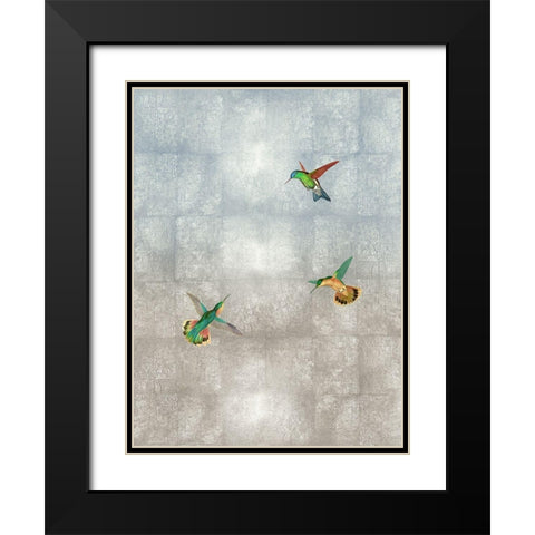 Hummingbirds II Black Modern Wood Framed Art Print with Double Matting by Blake, Madeline